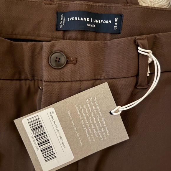 Everlane Men's Slim Fit Uniform Brown Chinos NWT - Picture 4 of 6